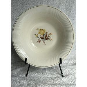 Vintage Sebring Pottery Co. Serving Bowl Vermillion Rose 1T208 Warranted 22Kgold